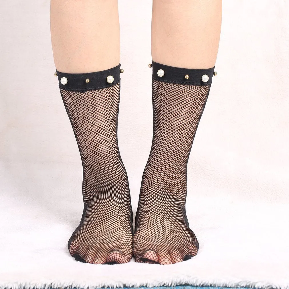 Studded Fishnet Socks