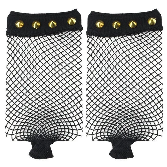 Studded Fishnet Socks