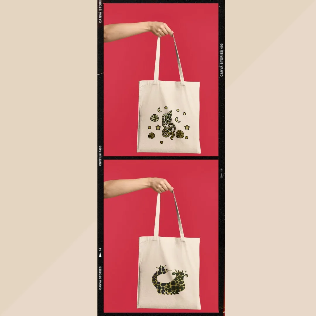 The Serpent Tote Bag Gold Snake Tote Bag