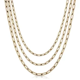 Triple Medium Link Chain Necklace