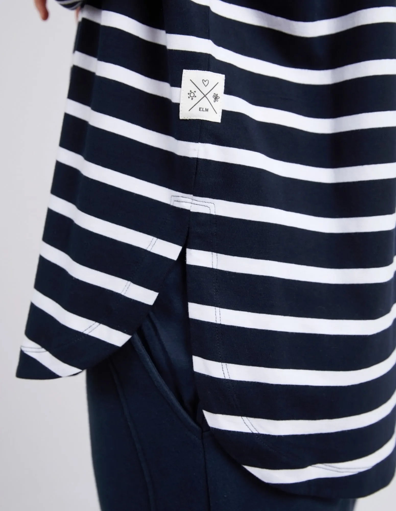 Tully Long Sleeve Sapphire & White Stripe