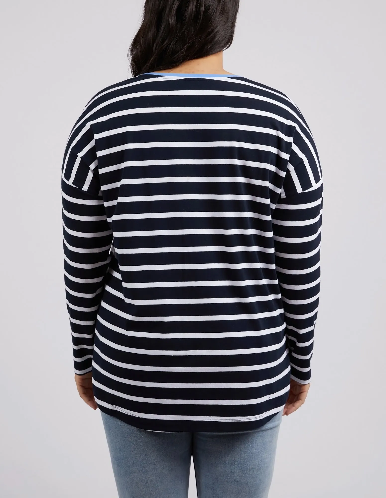 Tully Long Sleeve Sapphire & White Stripe