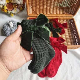 Velvet bow sock´s