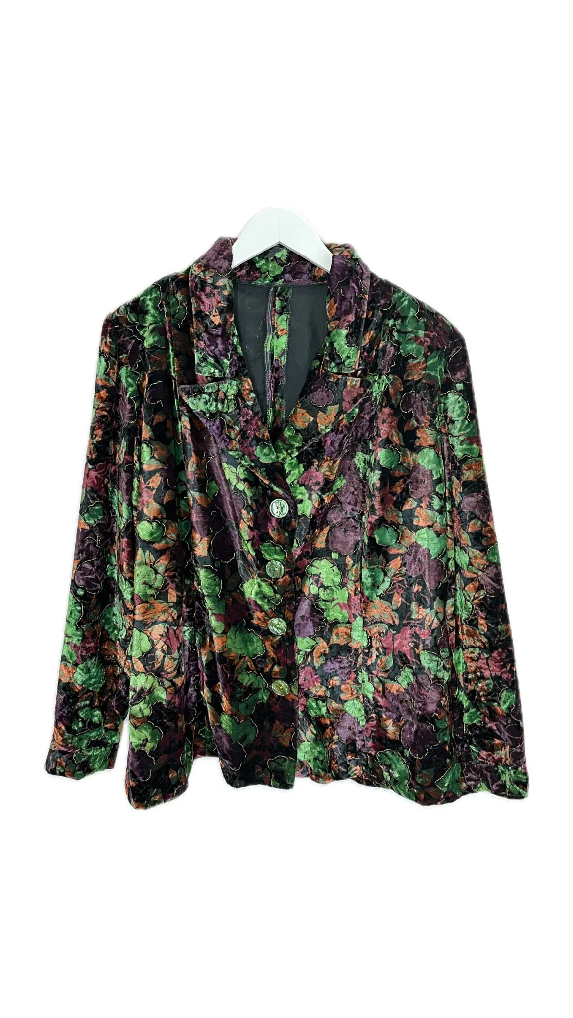 Velvet floral blazer