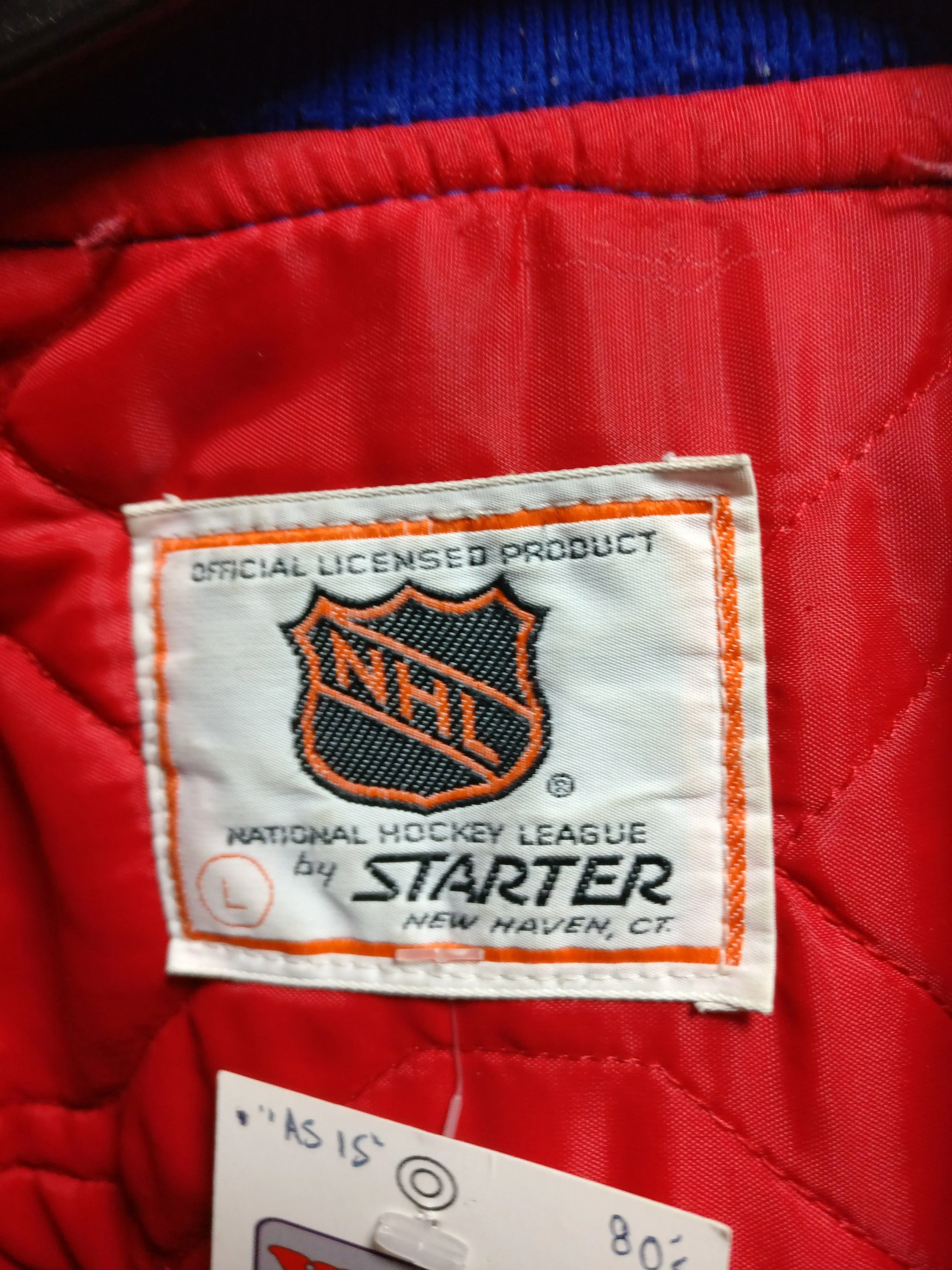 Vintage 80s NEW YORK RANGERS NHL Starter Nylon Jacket L