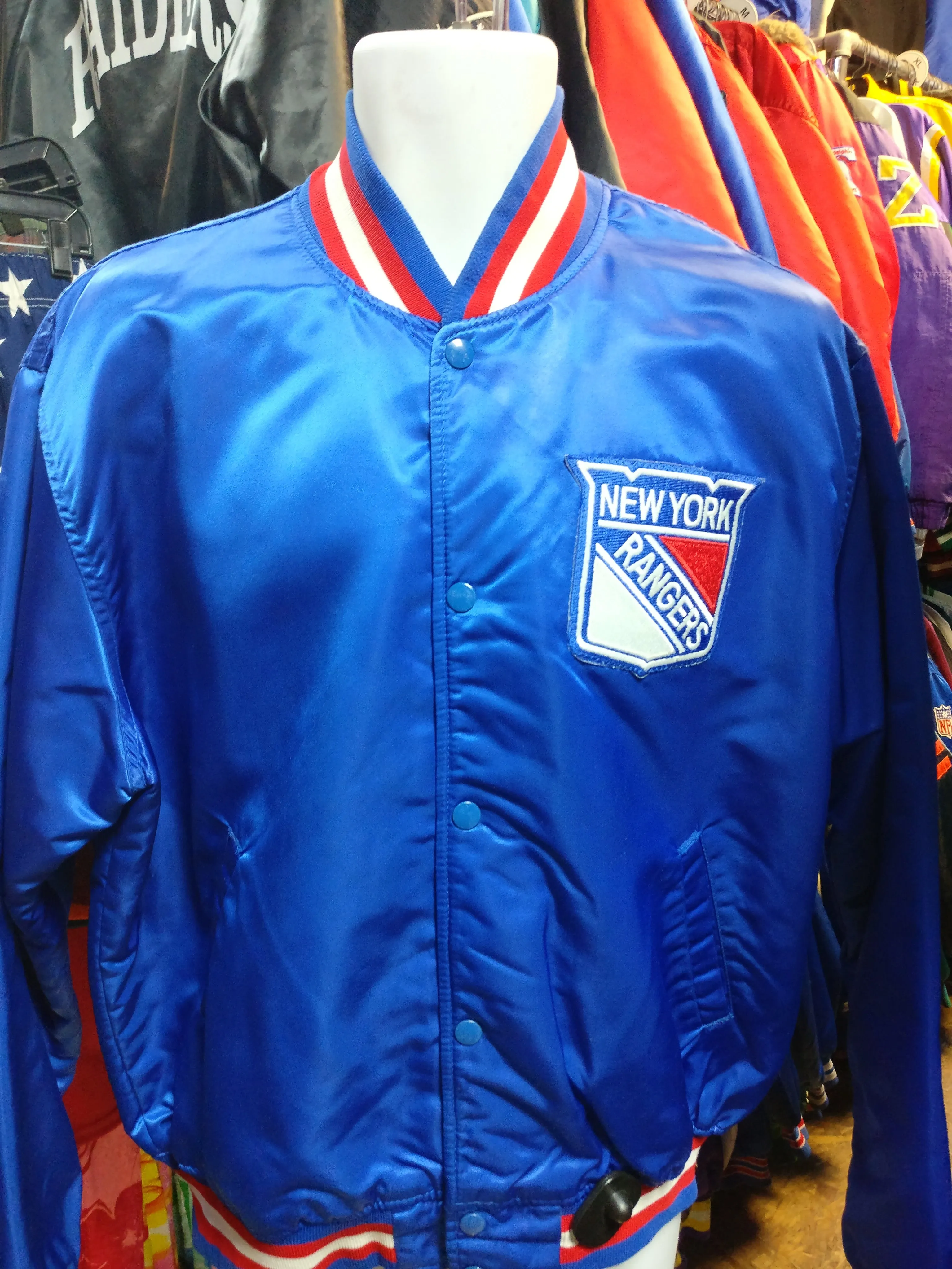 Vintage 80s NEW YORK RANGERS NHL Starter Nylon Jacket XL