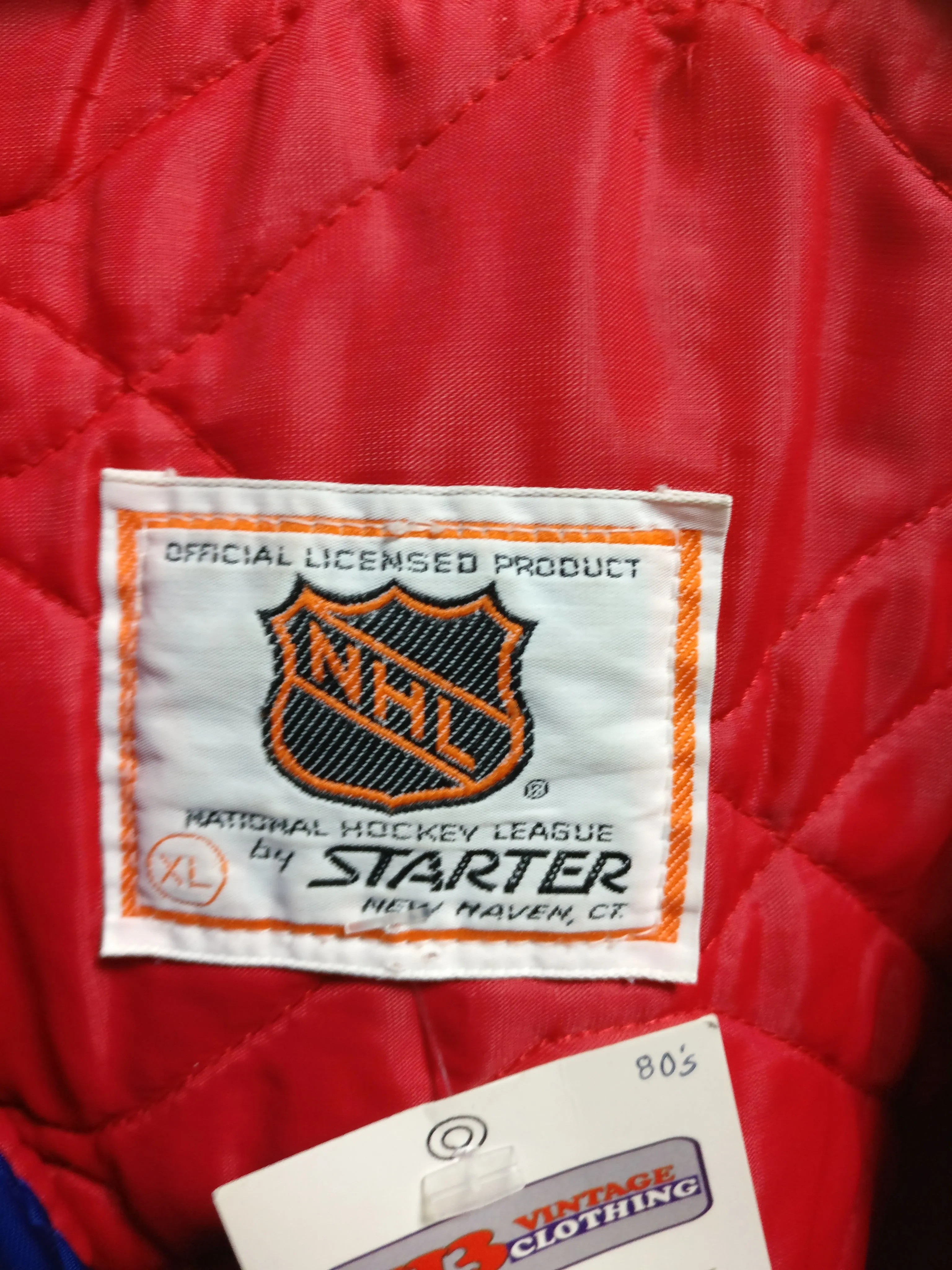 Vintage 80s NEW YORK RANGERS NHL Starter Nylon Jacket XL