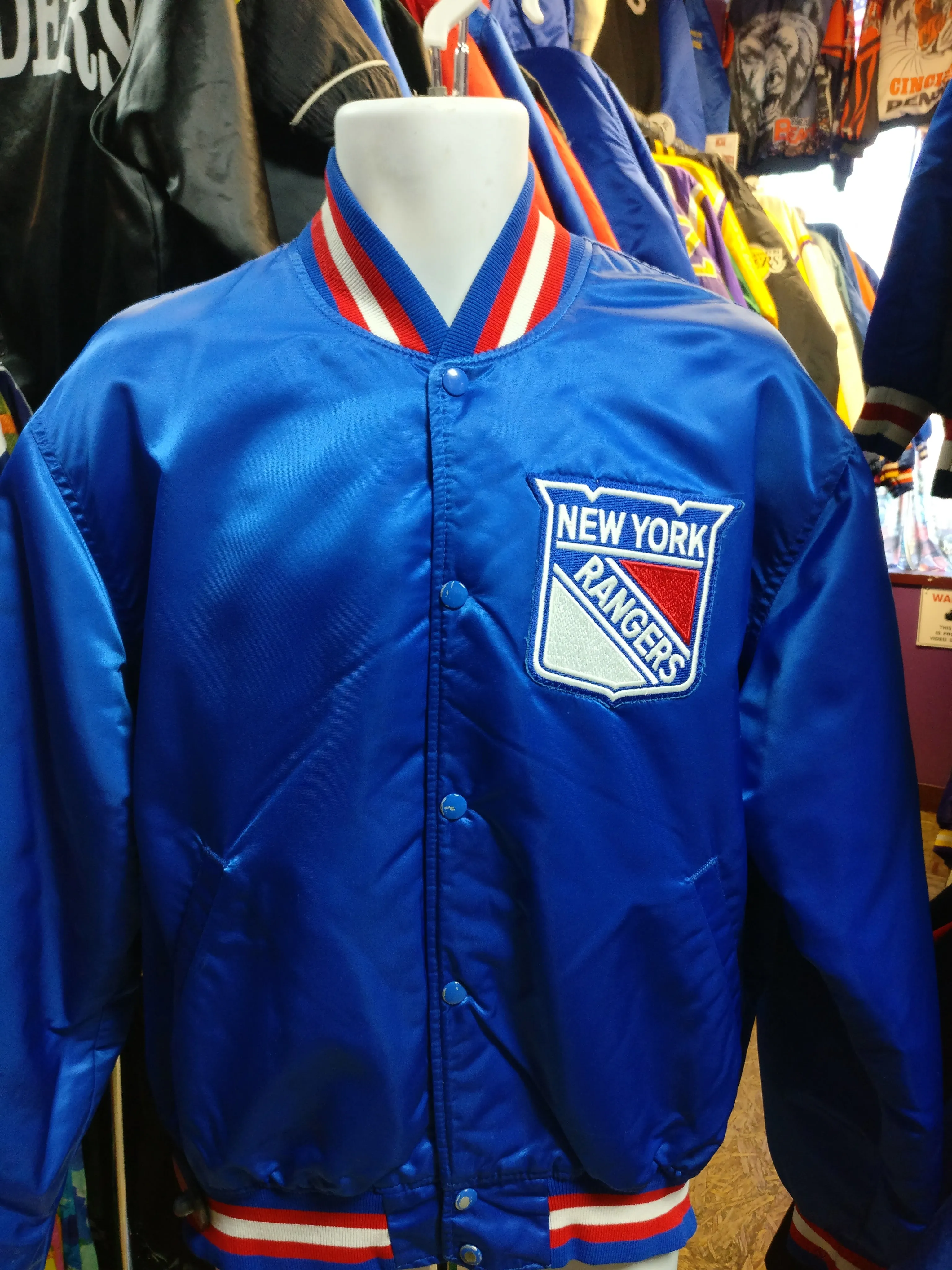 Vintage 80s NEW YORK RANGERS NHL Starter Nylon Jacket XL