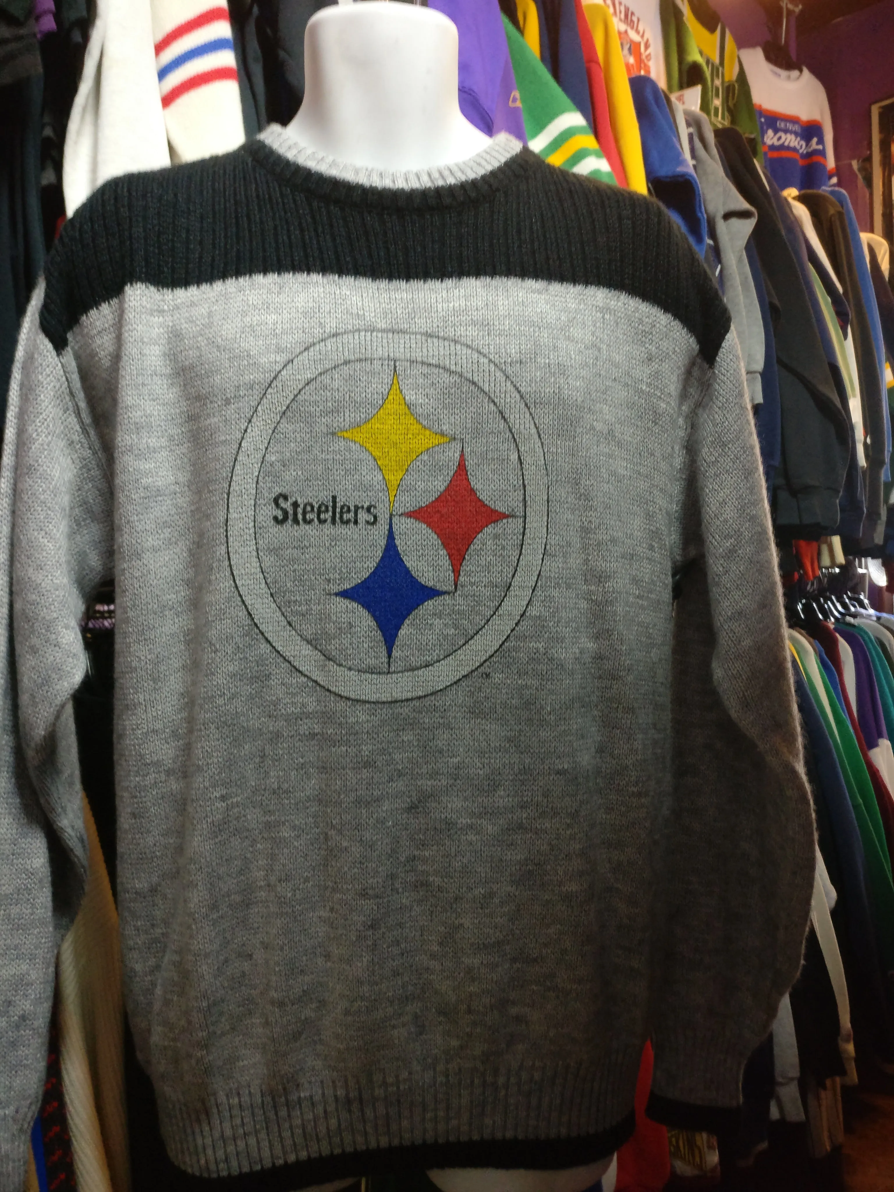 Vintage 90s PITTSBURGH STEELERS NFL Square Sweater L