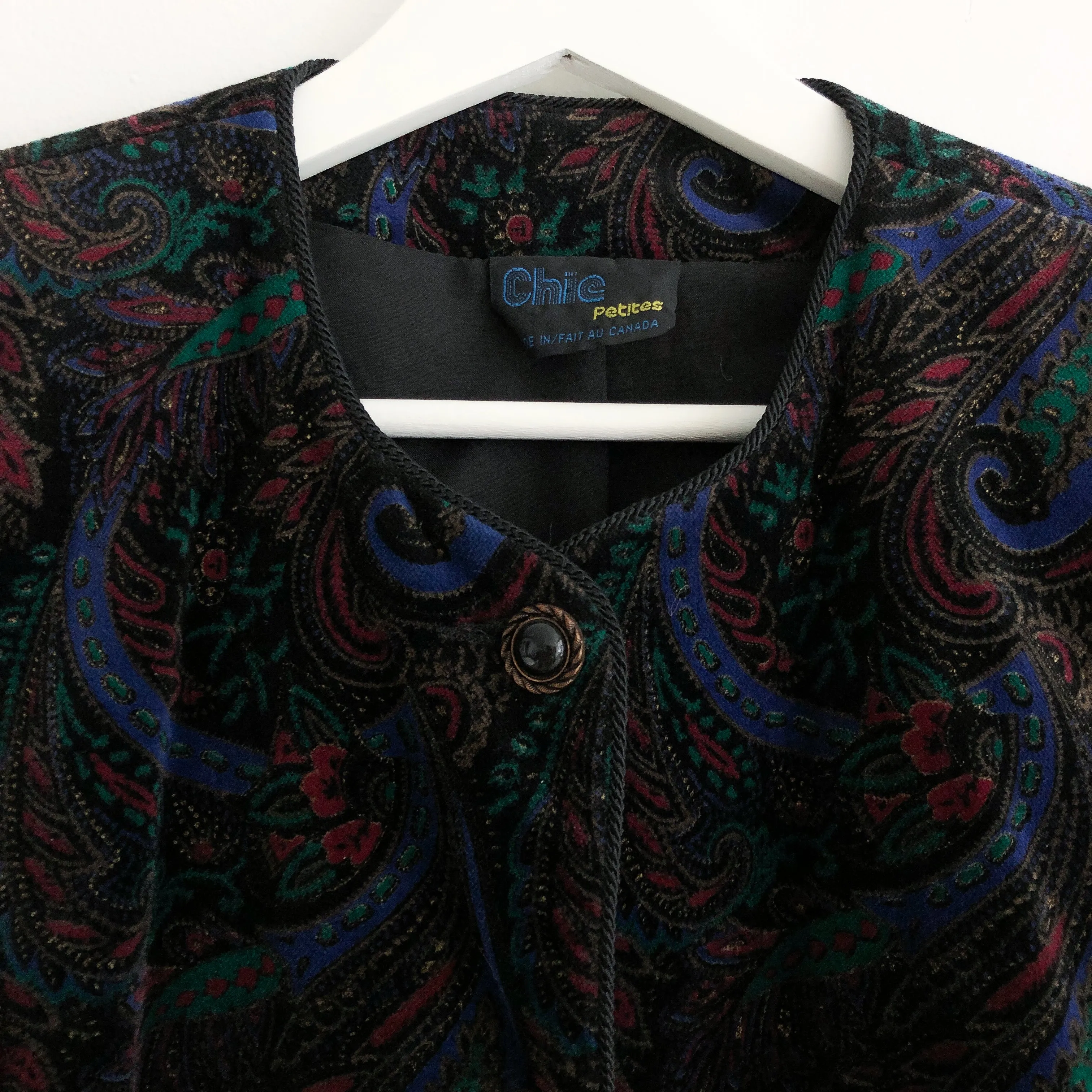 Vintage Paisley Velvet Blazer