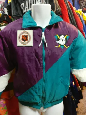 Vtg 90s ANAHEIM MIGHTY DUCKS NHL Swingster Nylon Jacket YL (Deadstock)