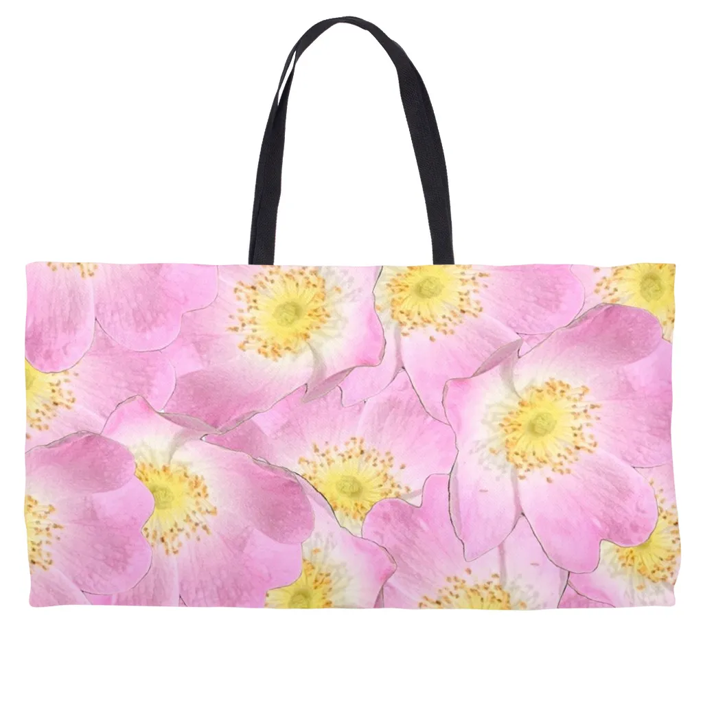 Weekend Tote (Cotton webbing or rope handles) Wild rose  2