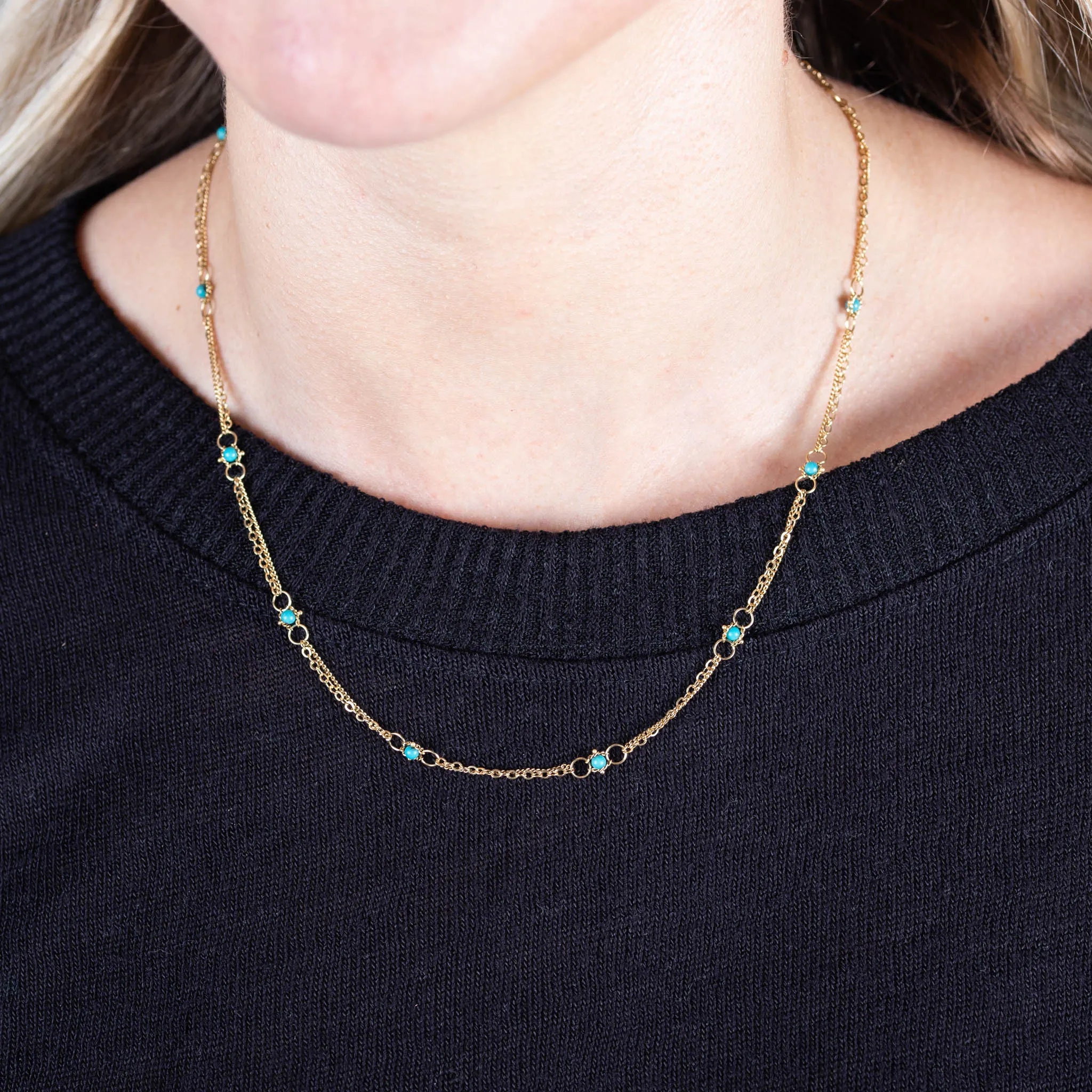 Whisper Chain Necklace in Turquoise