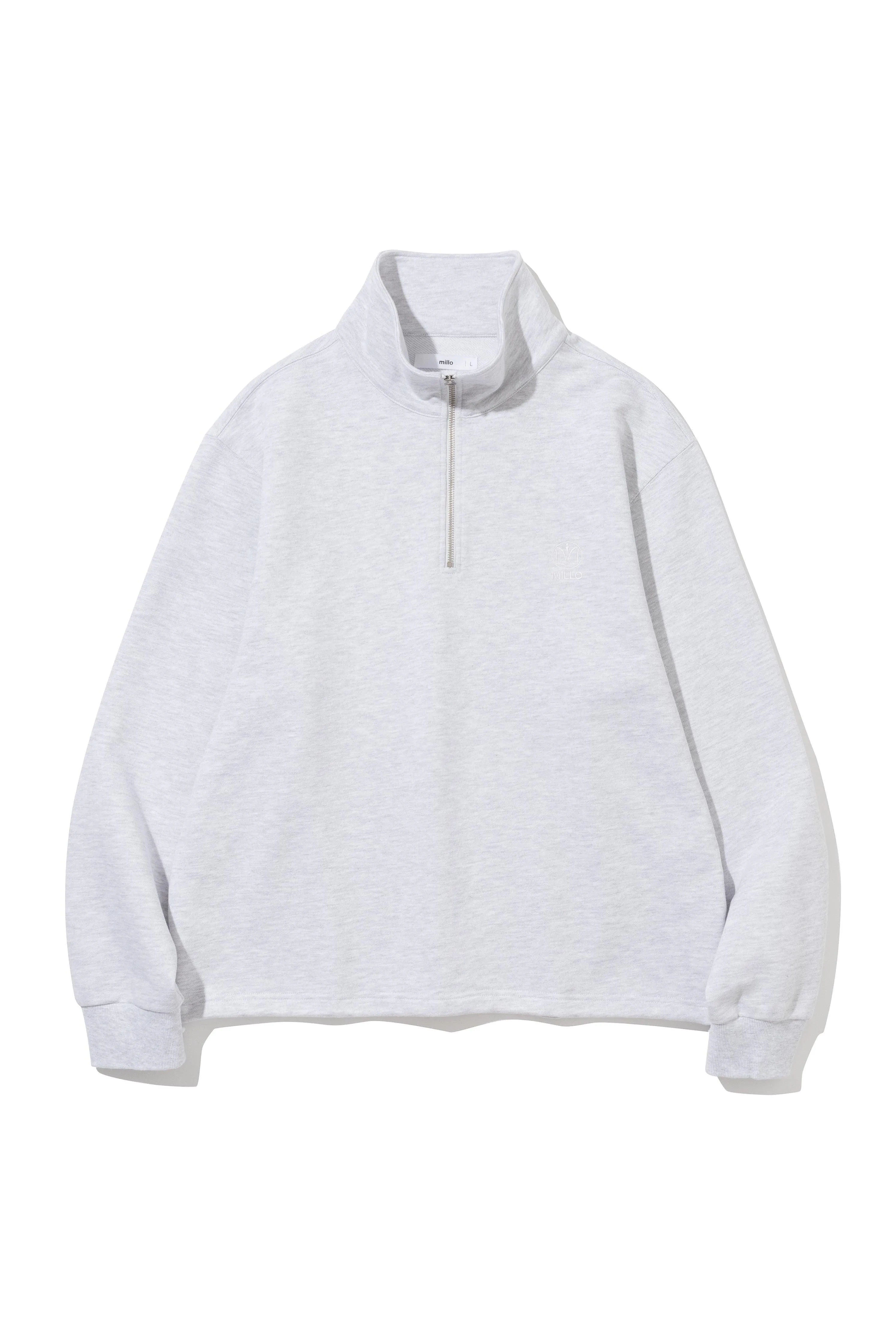 White Soft Symbol Half Zip-up