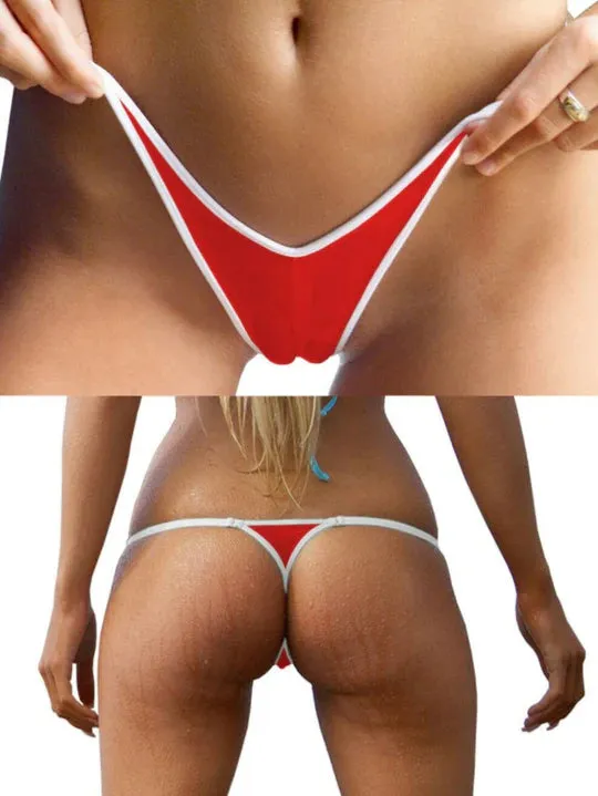 ZASUWA Female Contrast Color Stripe T-back Panties